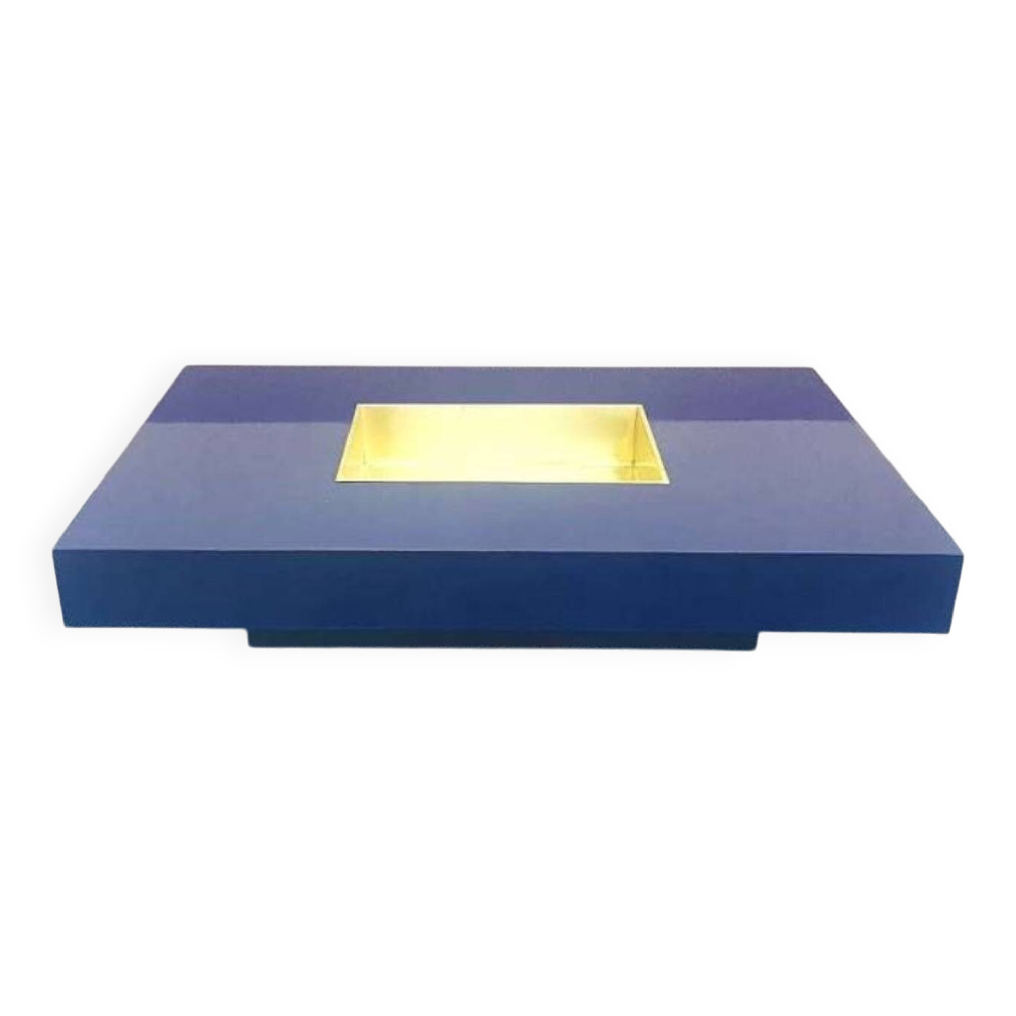 Table basse vintage en stratifié et laiton, années 1970