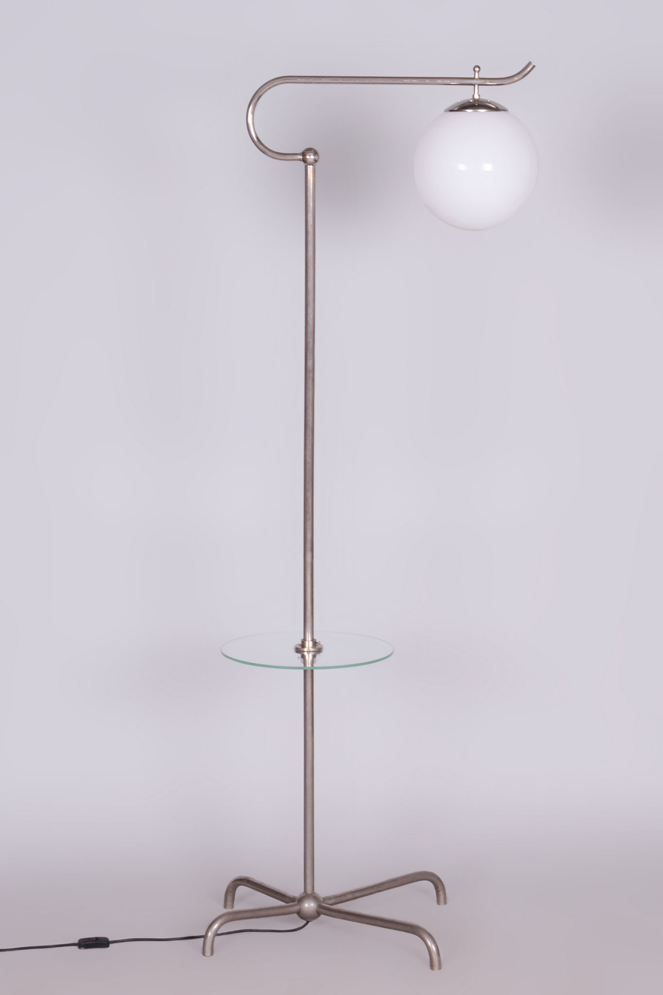 20th century czech bauhaus chrome floor lamp, by hynek gottwald, 1930s