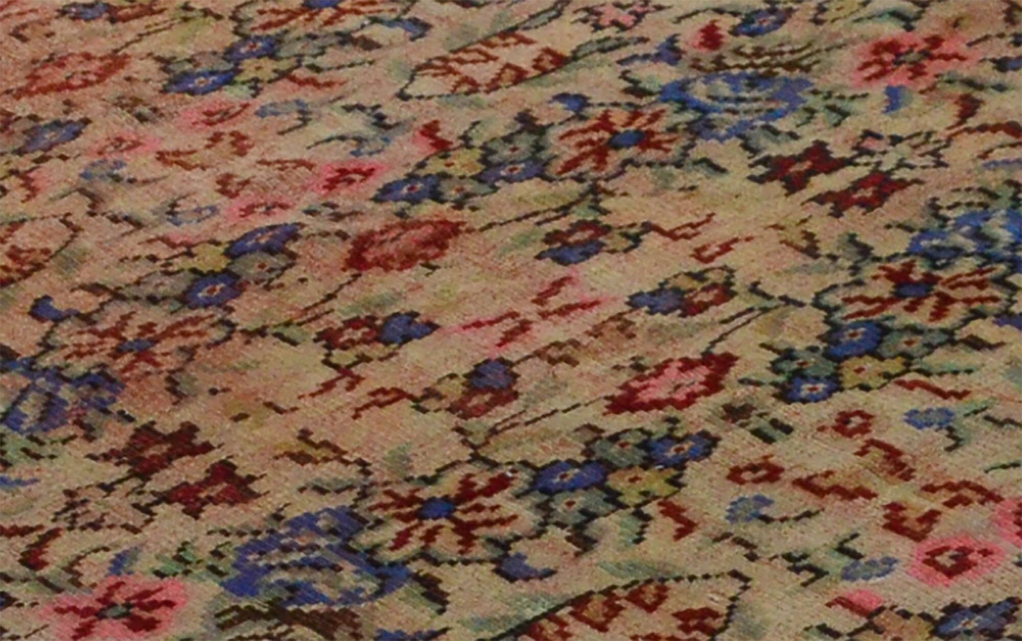 One-of-a-kind turkish handwoven vintage rug - rustic vintage charm 260x 158