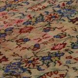 One-of-a-kind turkish handwoven vintage rug - rustic vintage charm 260x 158