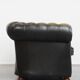 Green Vintage English Cowhide Leather Chesterfield 2-Seater Sofa