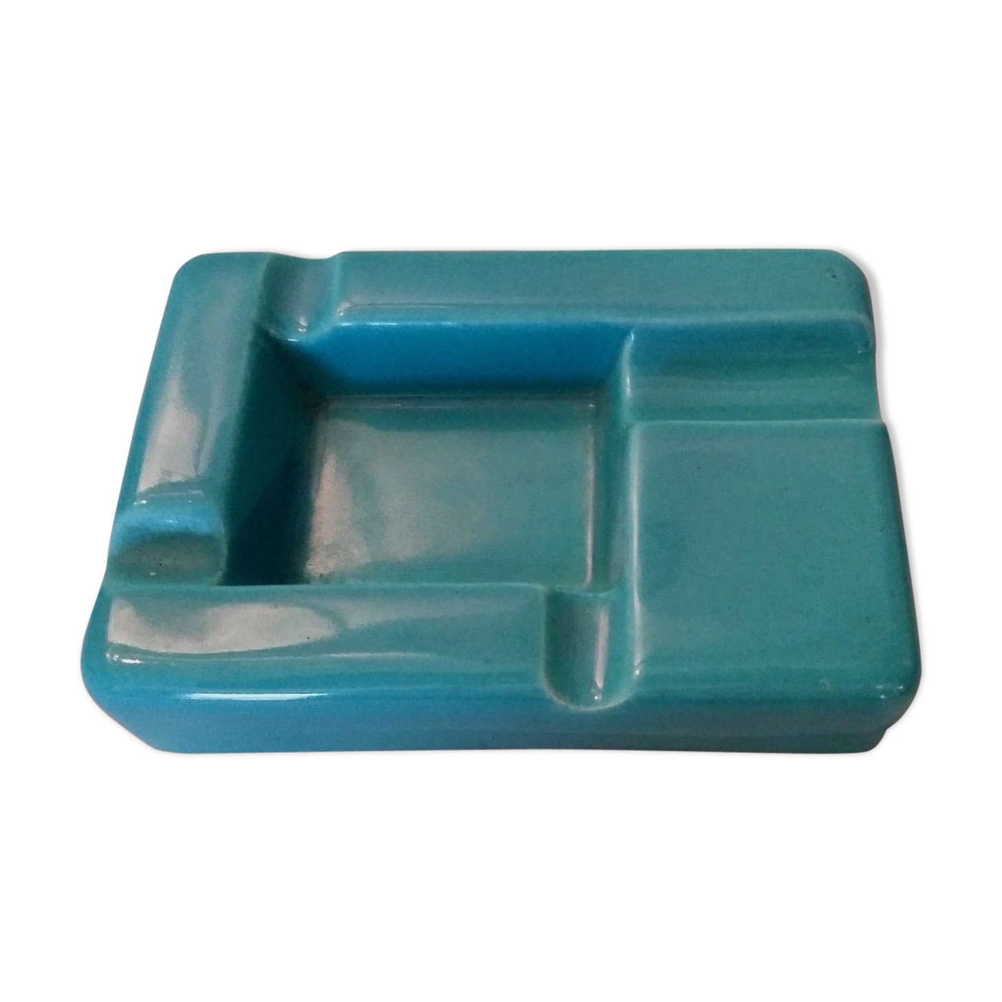 Ashtray vintage turquoise faience