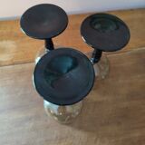 Set of 3 amber glasses