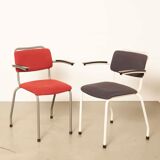 Chaise d'école Gispen 206 TH-Delft gris rembourré