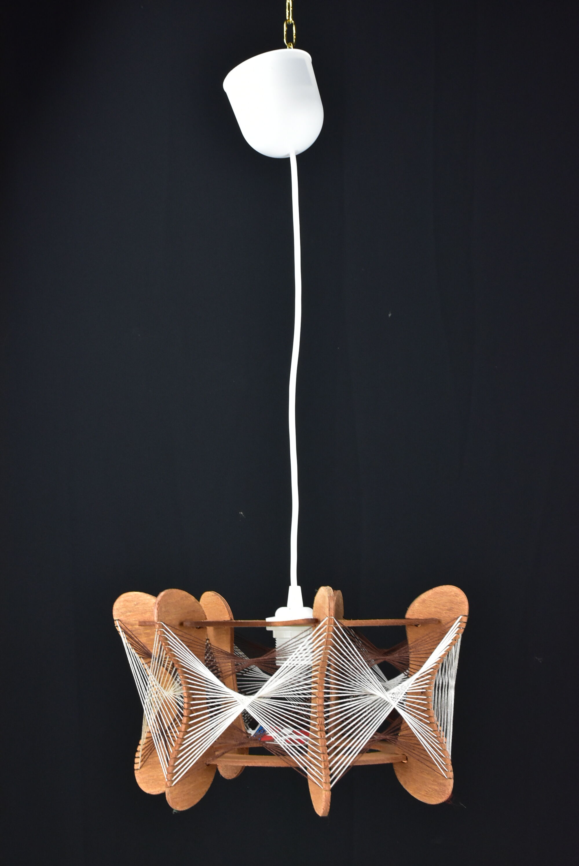 Suspension vintage bois et fils n2