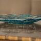 Light blue decorative glass plate, mid-century, Italy, 1960s.