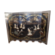 Paravent chinois bois laqué et marqueterie de pierre