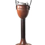 Wood and leather standing ashtray 1970