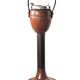 Wood and leather standing ashtray 1970