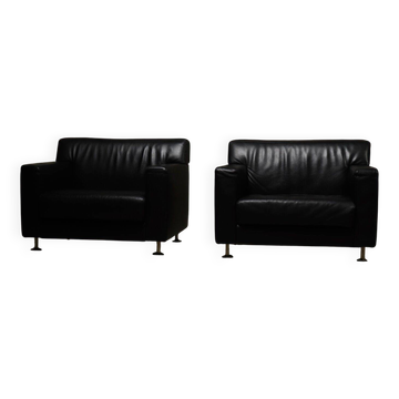 Pair of lounge chairs by Kunihide Oshinomi for Matteo Grassi 1980s