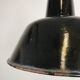 Industrial black enamel factory lamp with cast iron top, 1950s