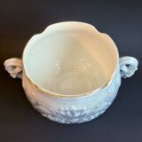 Art Nouveau flowerpot in Nimy slip, highlighted with a gold border