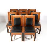 8 Art Deco modernist chairs in oak by Fa. Randoe Haarlem, 1920