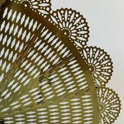 Vintage French brass fire screen, peacock design, 20th century.