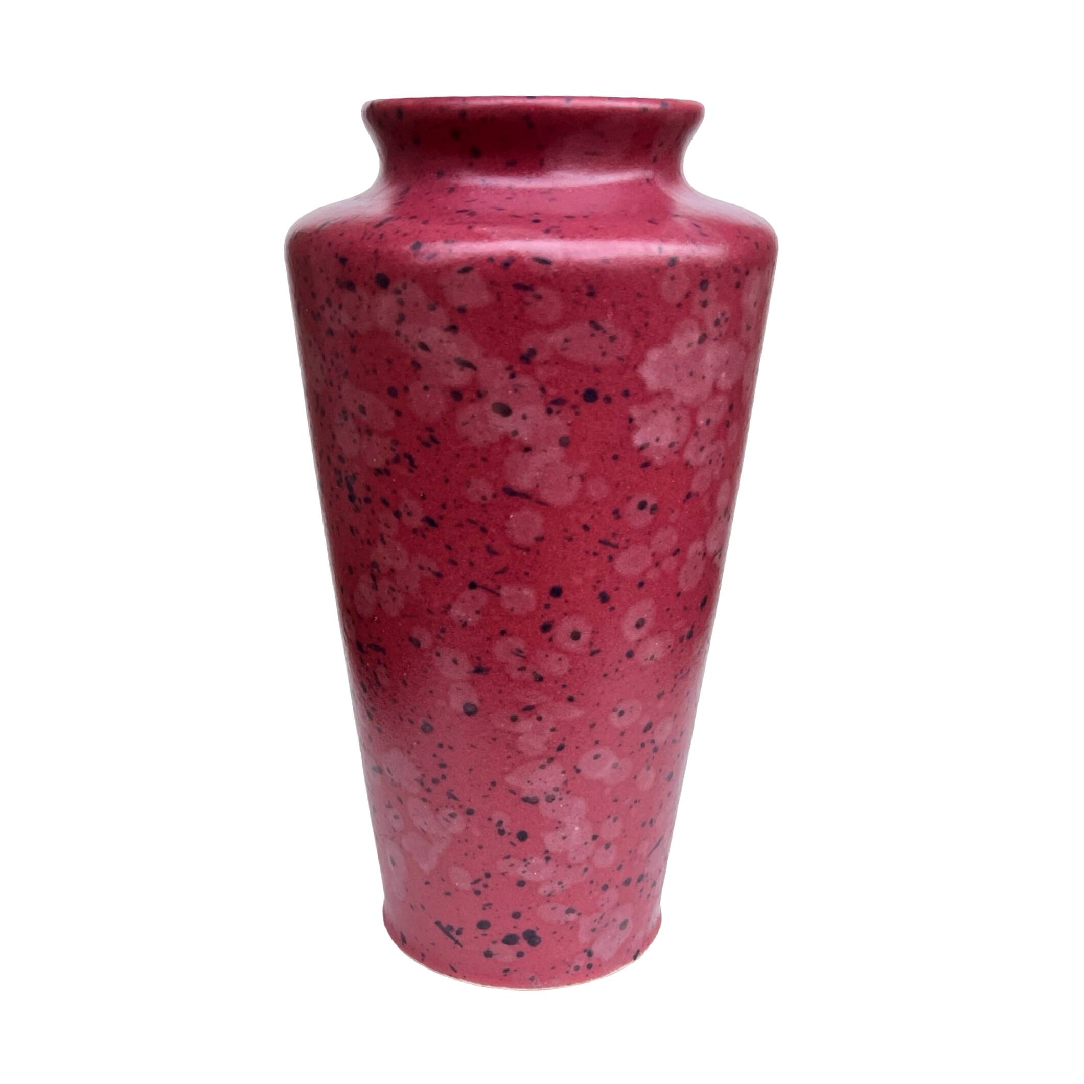 Burgundy ceramic vase MF Design, Germany 1980s.