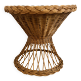 Small vintage rattan pedestal table