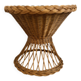 Small vintage rattan pedestal table