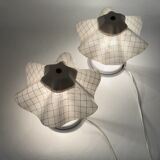 Pair of table lamps with pleated shades – 1980s