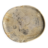 Oval petrified wood dish or bowl with grey edges D28x24 -3779