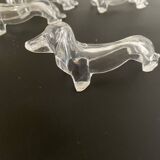 Porte couteaux teckels transparents