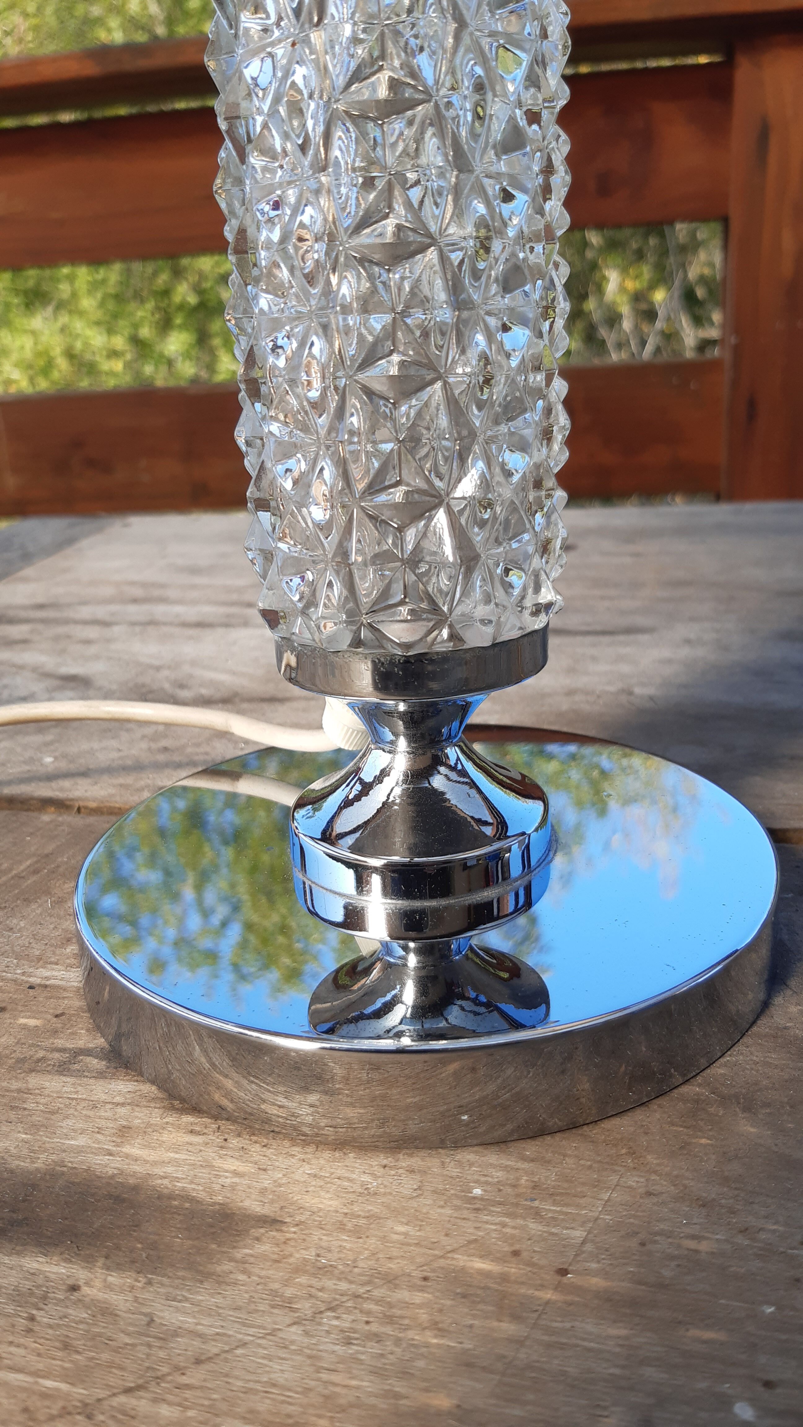 1970 Chiseled Glass Lamp