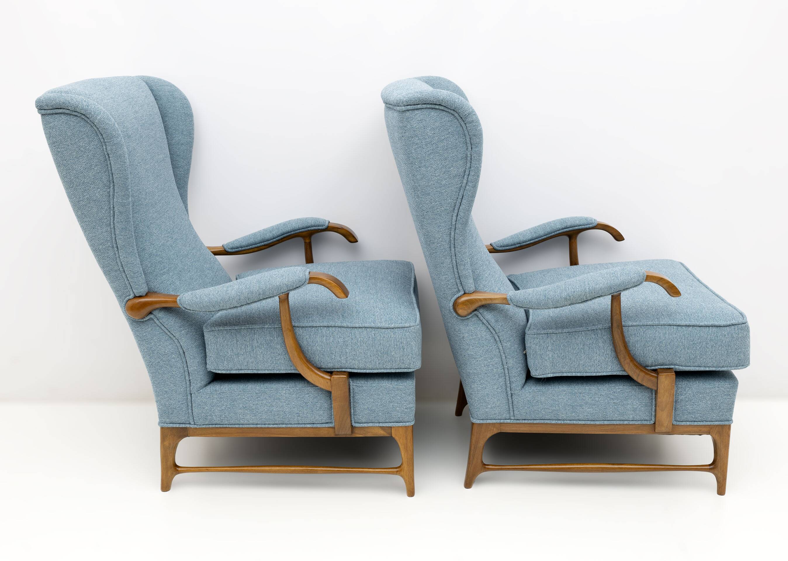 Pair of Paolo Buffa Mid-Century Modern Italian Bouclè Armchairs by Framar