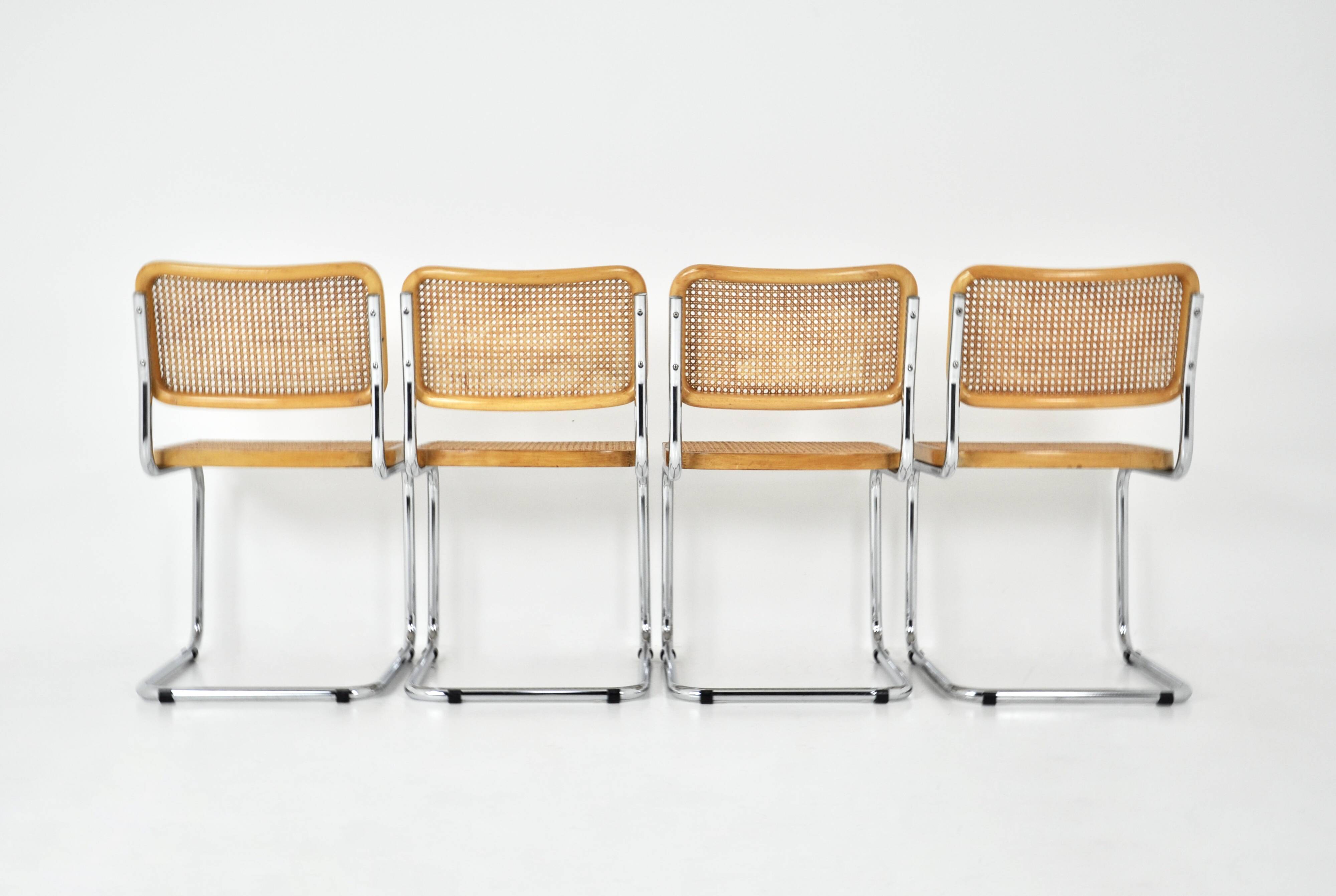 Ensemble de 4 chaises style B32 par Marcel Breuer