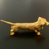 6 knife holders Dachshunds gilded metal