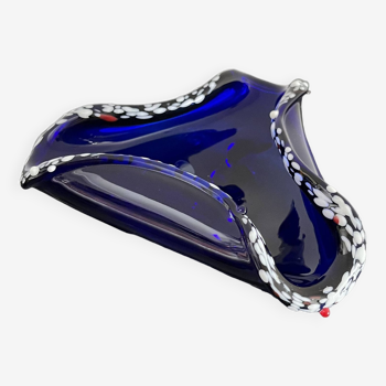 Italian Blue Murano Glass Ashtray from the 70's