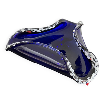 Italian Blue Murano Glass Ashtray from the 70's