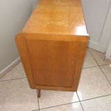 Vintage wood and rattan dresser