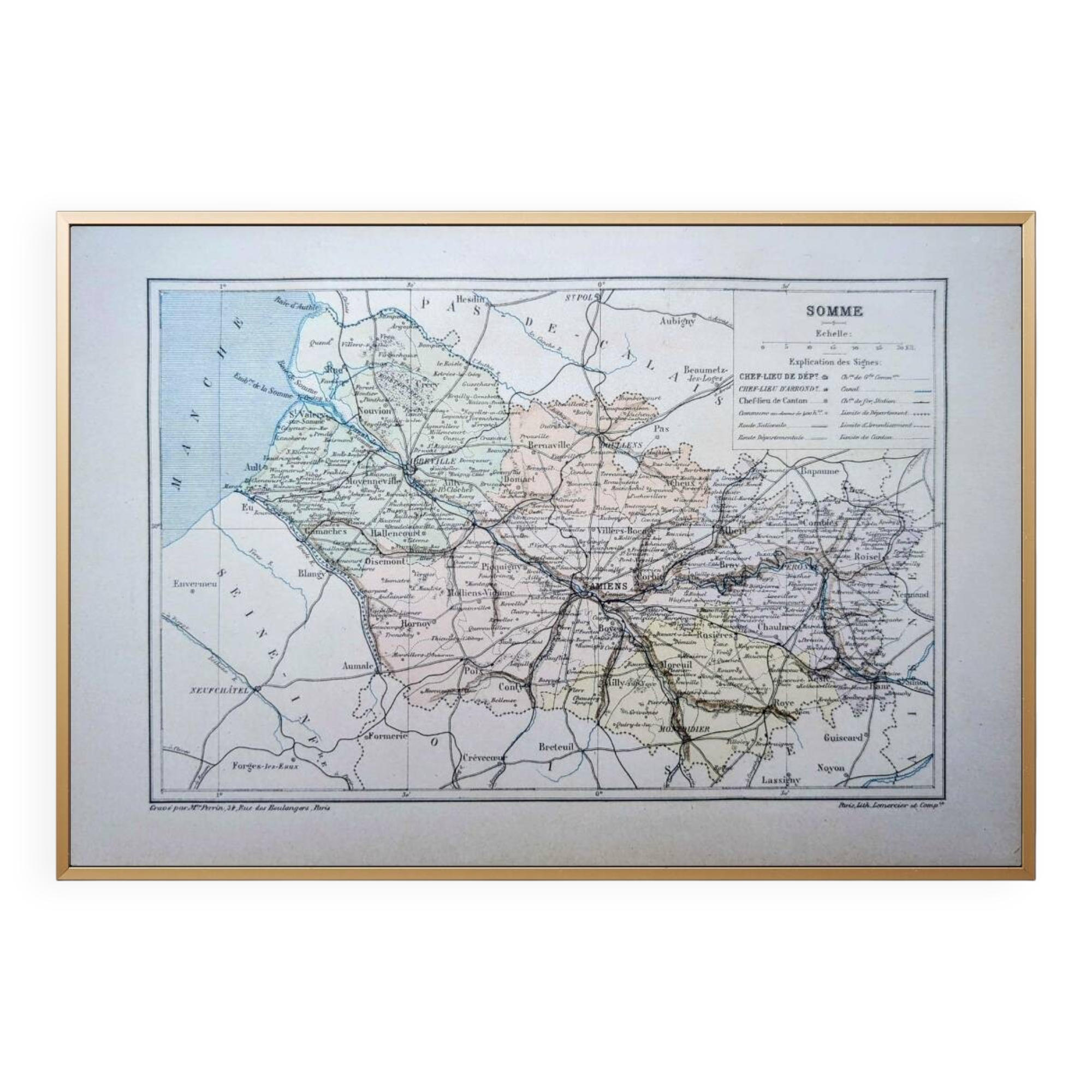 Printed in 1889, Somme, Hauts-de-France.