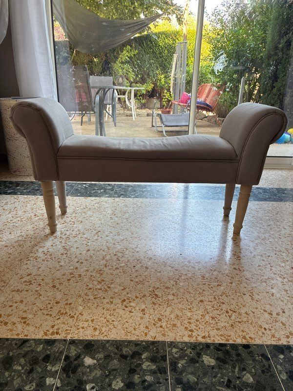Wood and fabric bench