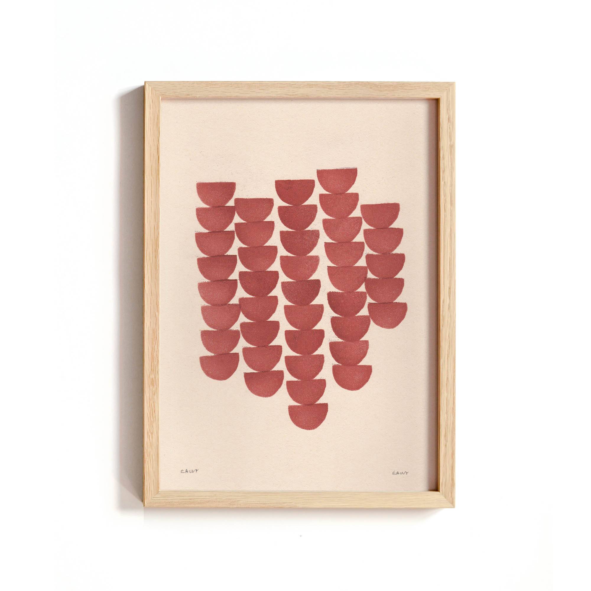 Collection de 4 peintures acryliques sur papier signées Eawy