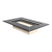 Re Quadro Coffee Table in Travertine and Lacquered Wood by Paolo Piva