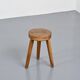 Tripod stool in solid wood, Alpine craftsmanship, 1950s.