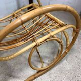 Vintage wicker rocking chair 'rohé'