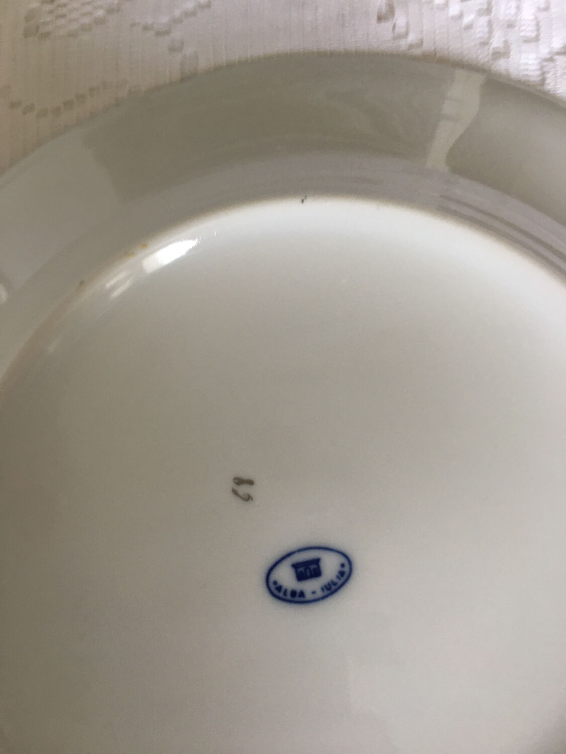 Set of 12 flat plates Romanian porcelain Dalba Julia