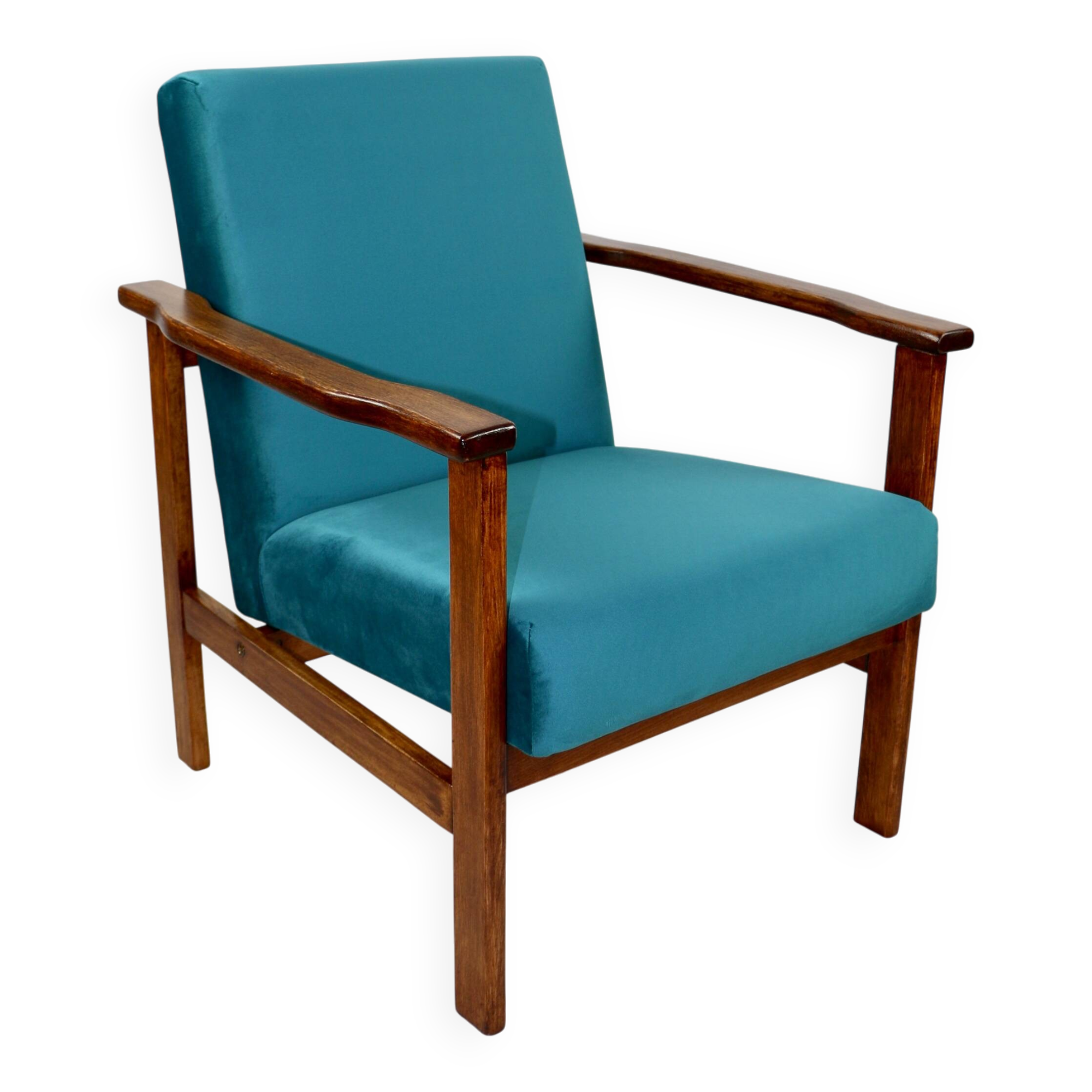 Armchair like 'Lis', 1970s blue turquoise - 2 pieces available