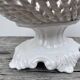 White woven ceramic fruit bowl