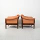 Pair of 1950s Scandinavian leather armchairs