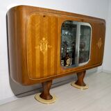 Vittorio Dassi Mid-Century Modern Italian Mahogany Cabinet Bar, 1950s