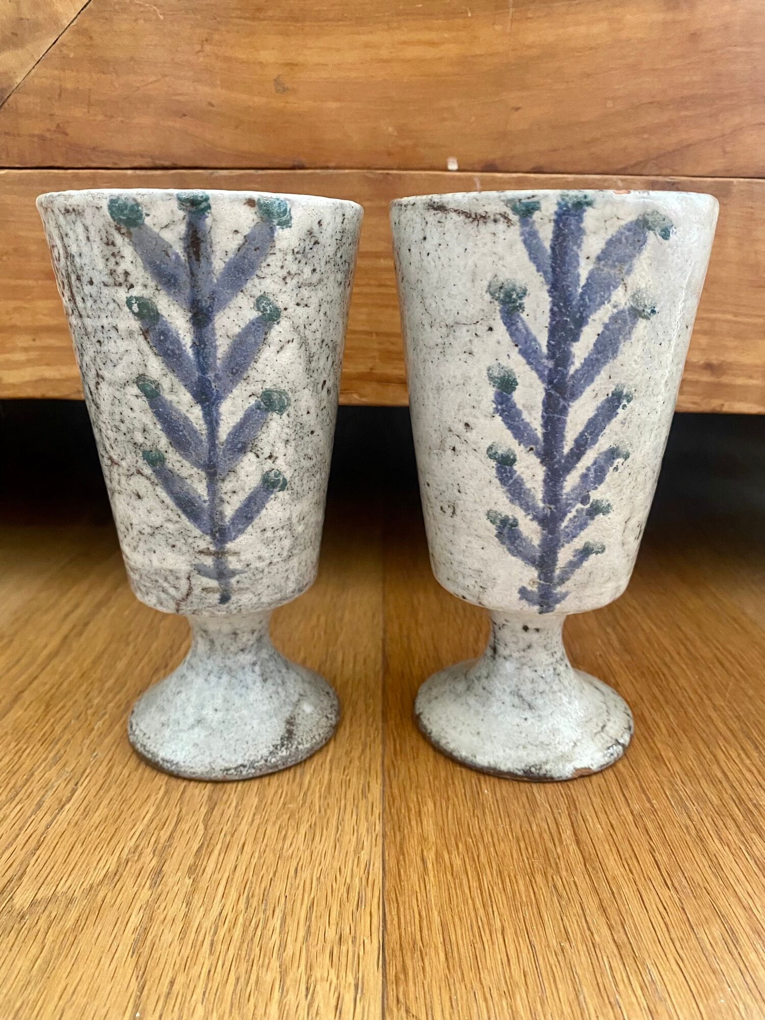 2 mazagrans ou vases céramique Gustave Reynaud Vallauris