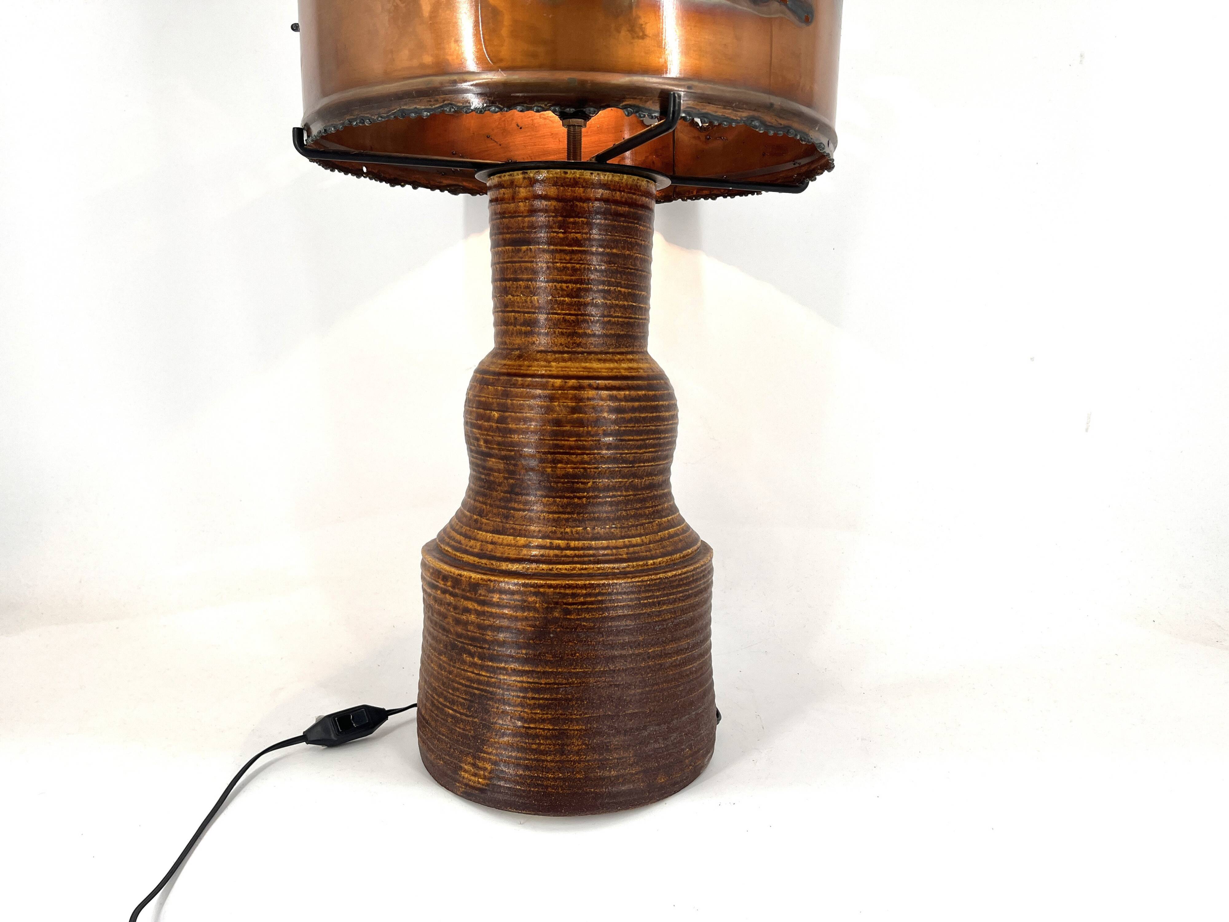 XL table lamp by Potterie D'Accolay, 1970s