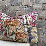 Vintage Berber kilim cushion cover: Moroccan wool cushion 60x40cm