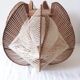 Scandinavian hanging lamp in wood and stretched wires