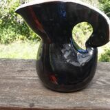 Enamelled terracotta pitcher, France, 1950s