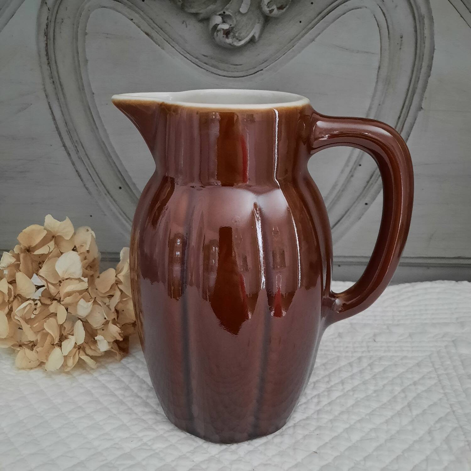Glazed terracotta pitcher