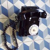 Vintage Bakelite Dial Wall Telephone