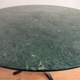 Round dining table – green marble & wrought iron